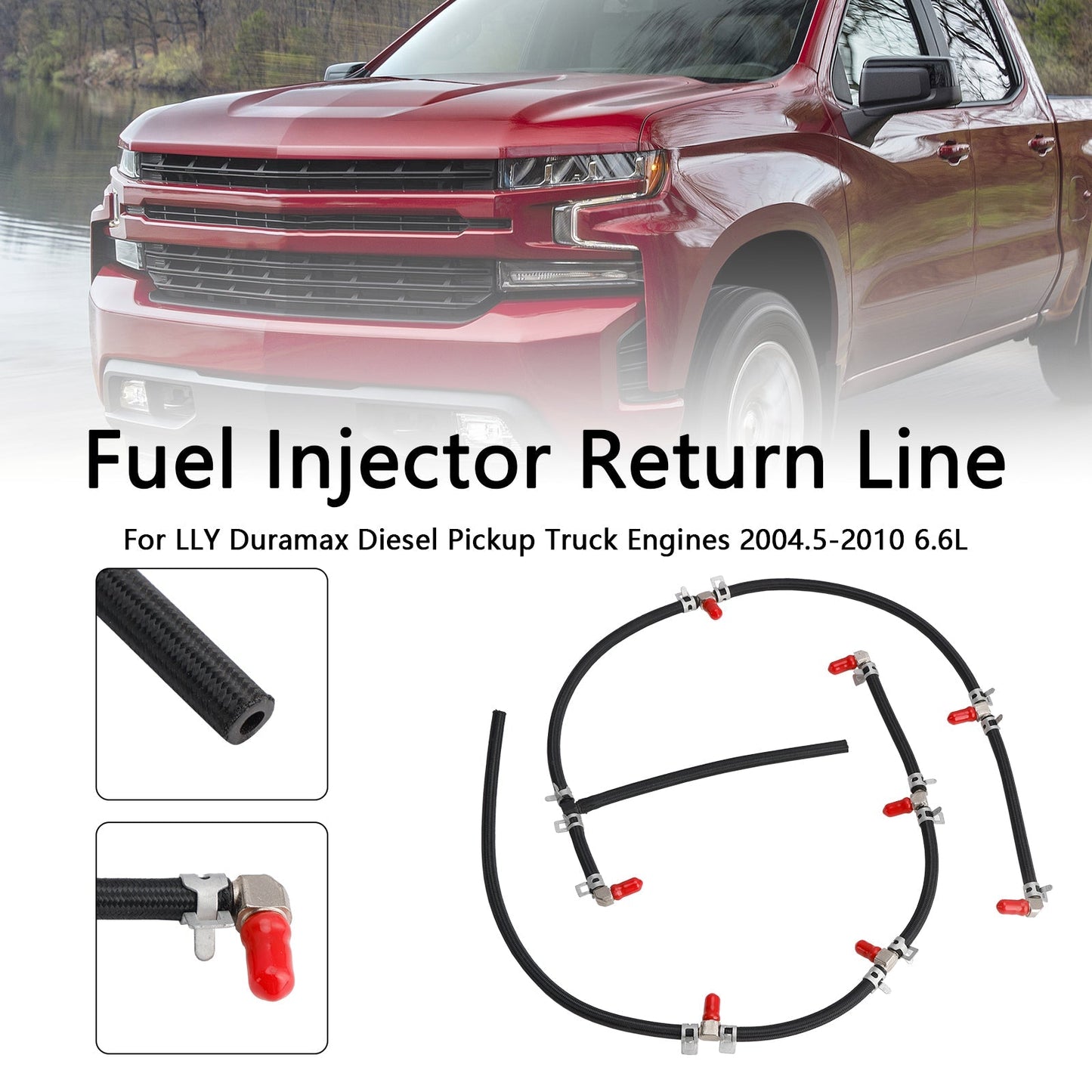 2004-2010 Duramax Diesel Truck Engines 6.6L Fuel Injector Return Line Kit 97328733 8973287331