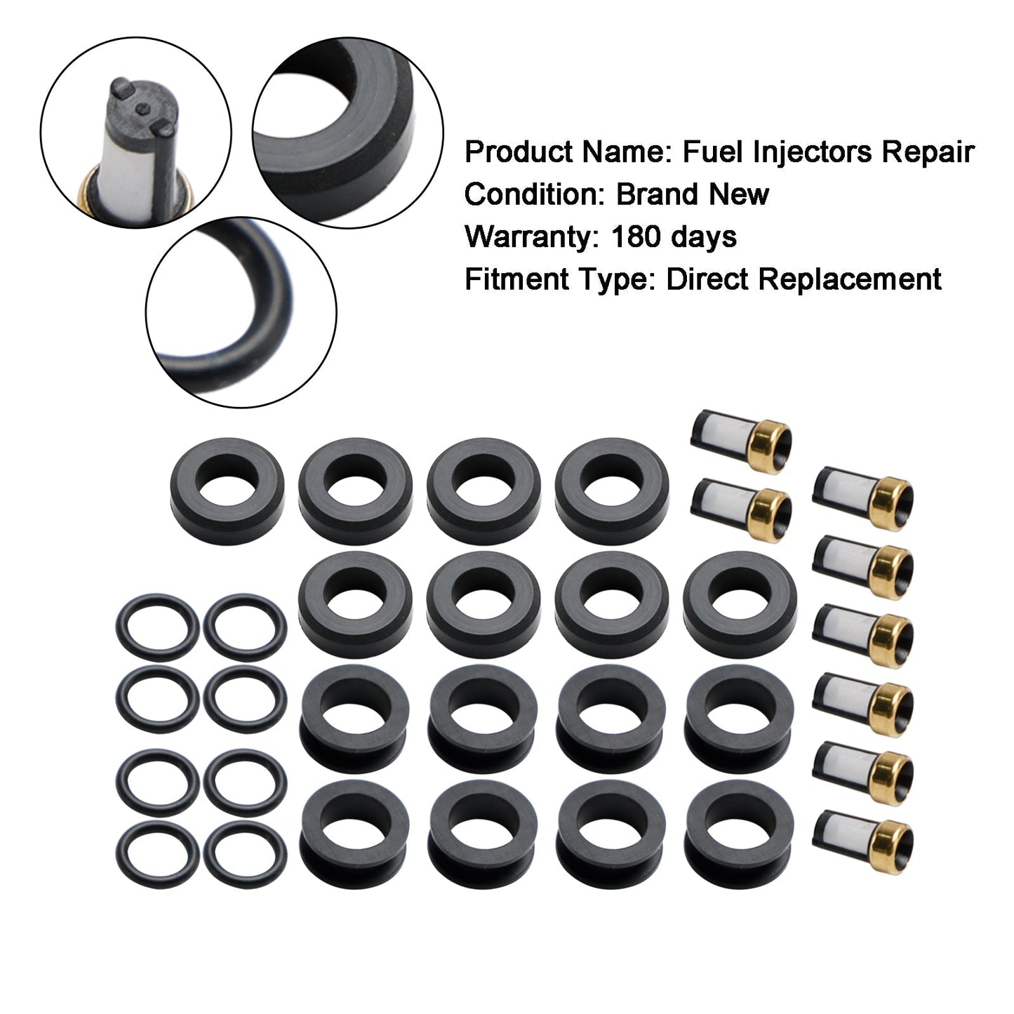 1992-1997 Lexus SC400 4.0L V8 Fuel Injector Repair Kits 23250-50020 FJ525