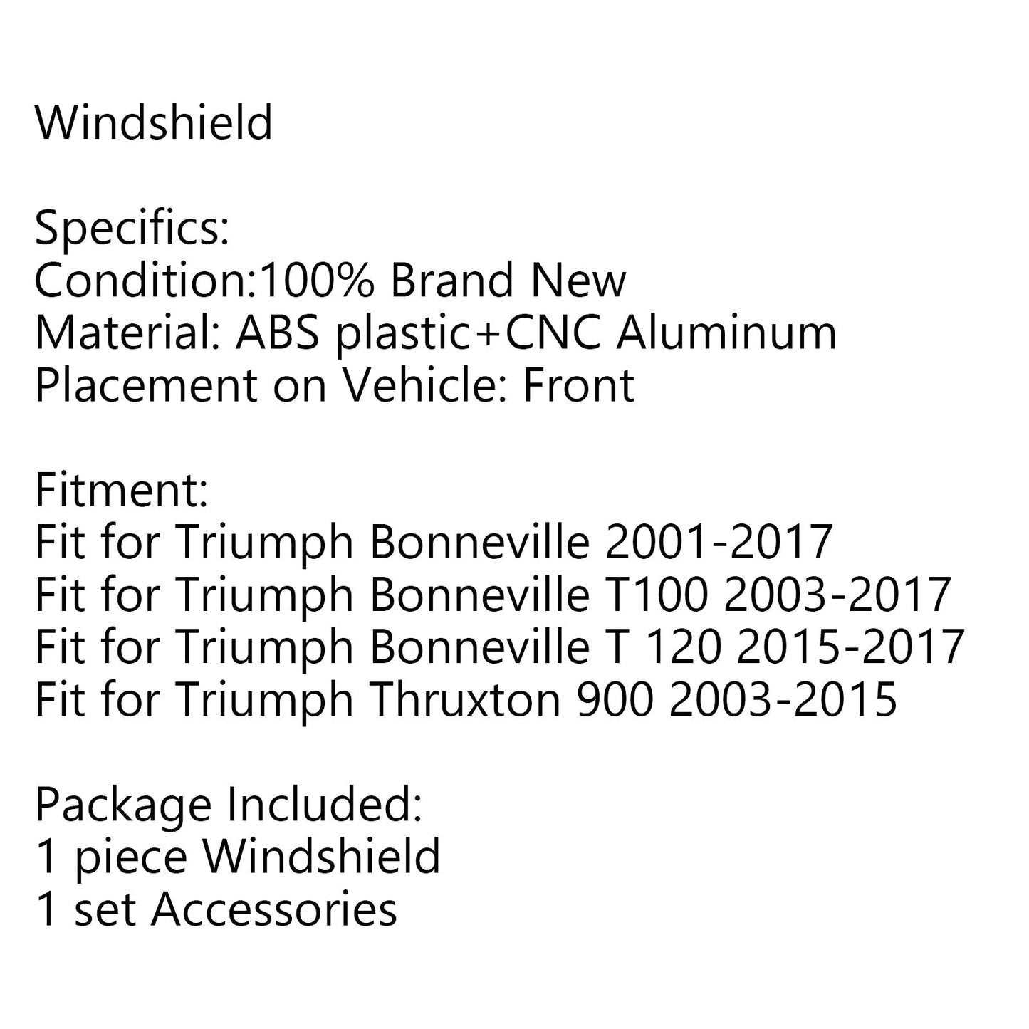 Pare-brise en plastique ABS pour moteur Triumph Bonneville T100 T120, gris