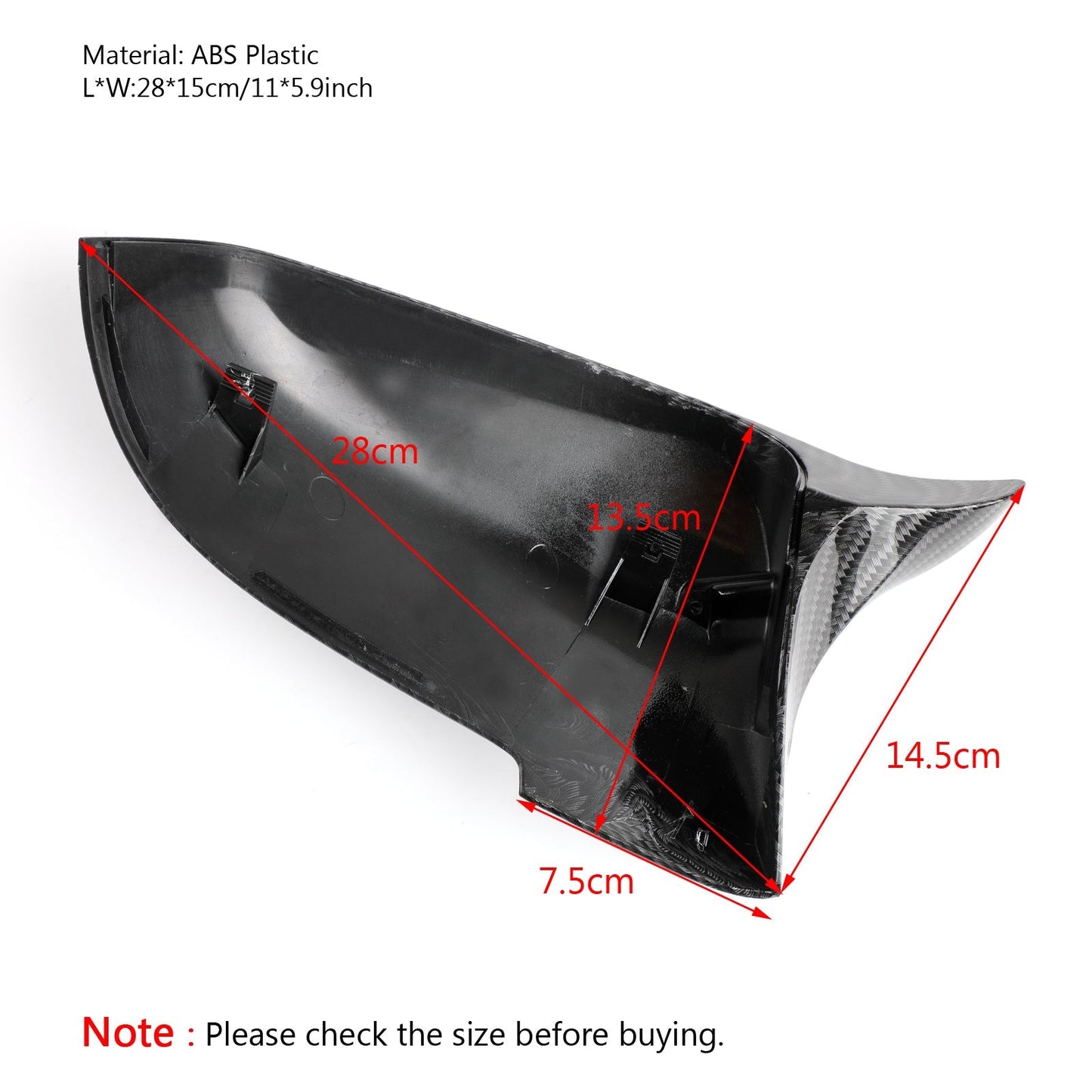 Pair Carbon Fiber Side Rear View Mirror Cover Caps For For BMW F10 F18 2014-2016