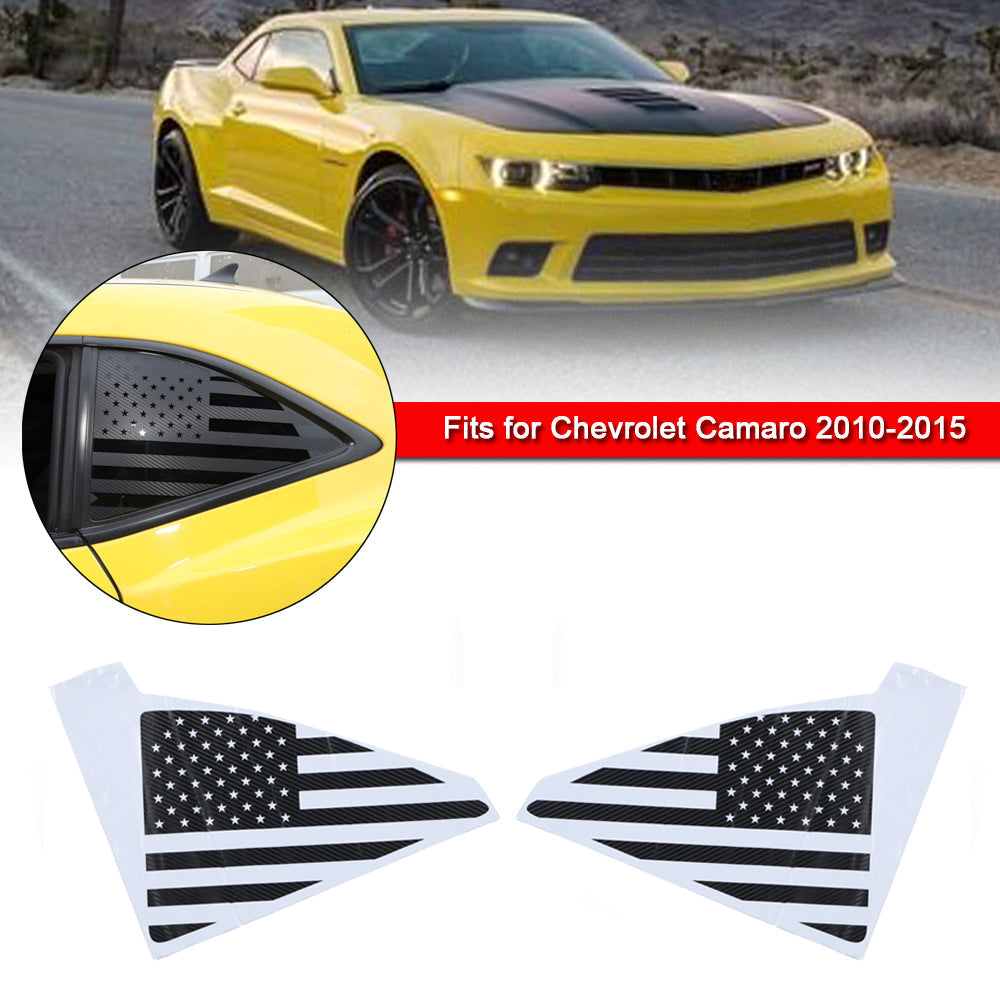 Autocollant de protection de vitre arrière triangulaire avec drapeau américain pour Camaro 2010-2015