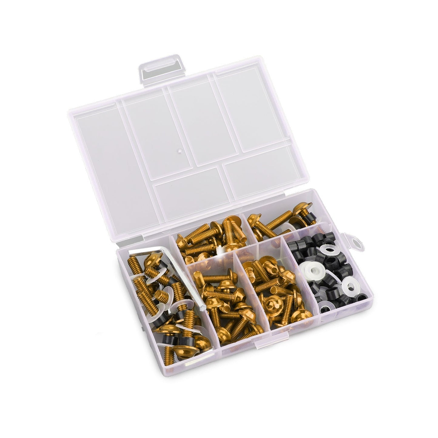 Kit de 158 boulons de carénage de pare-brise de moto de sport, clips de fixation, vis dorées