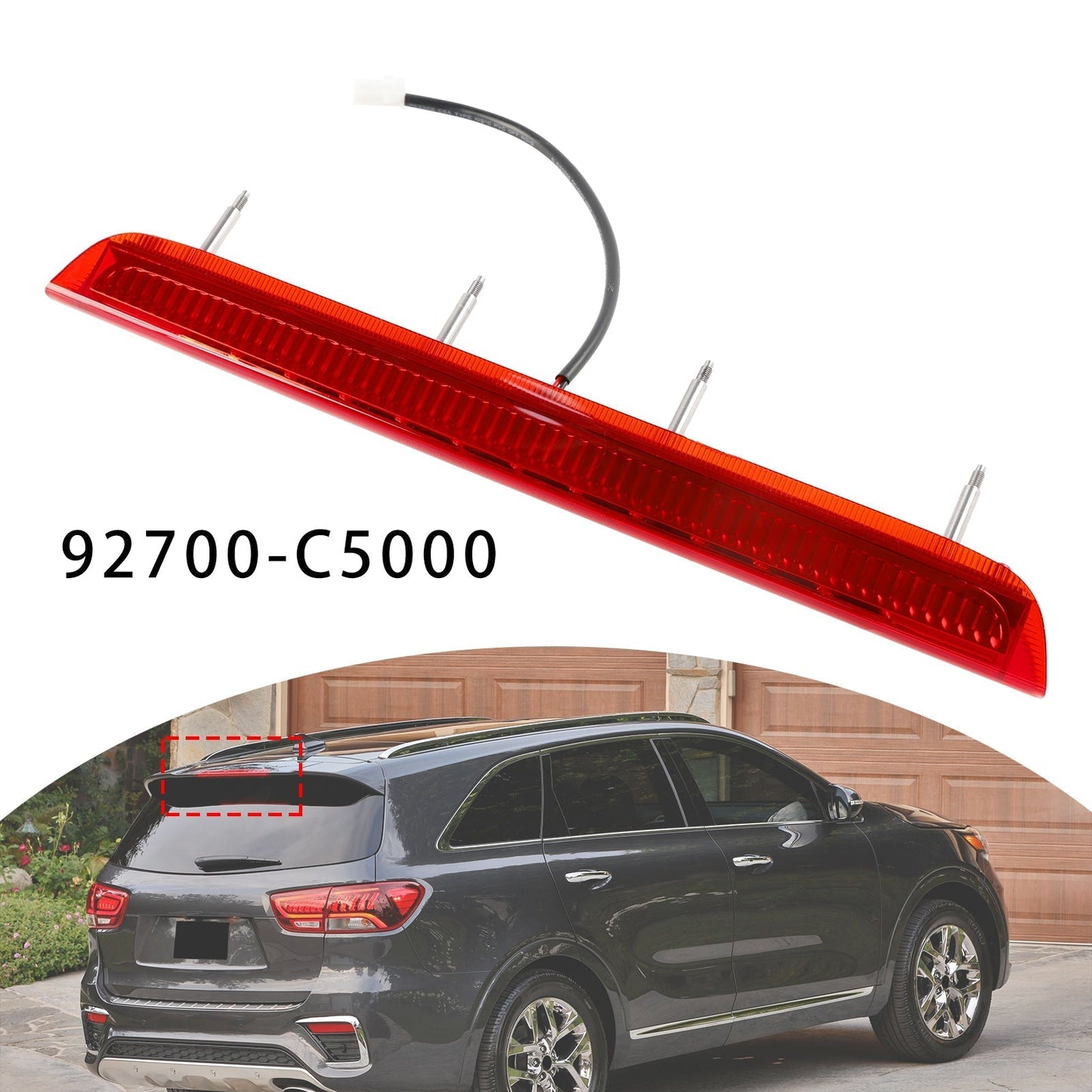 Aileron arrière avec feu stop surélevé pour Kia Sorento 2016-2020 (92700-C5000)