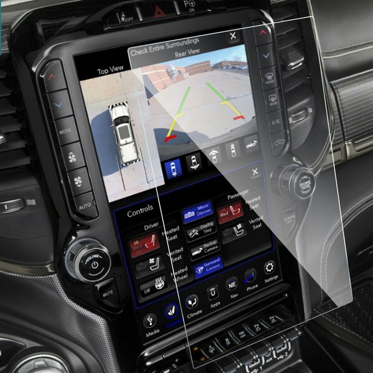 Car Navigation Screen Protector Tempered Glass Film Fits For 2020 Dodge Ram 1500