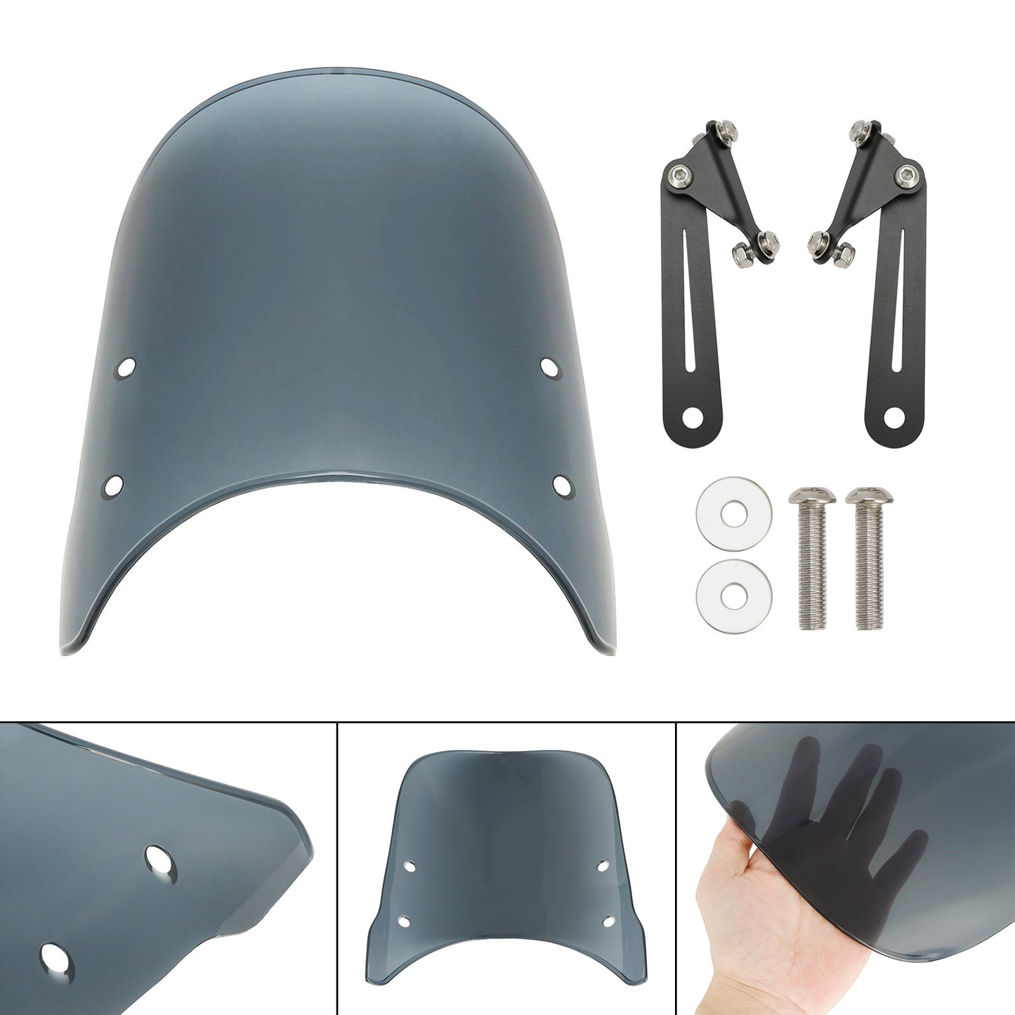 Pare-brise gris Bobber pour Moto Guzzi V7 Classic 16-23 et V9 18-23