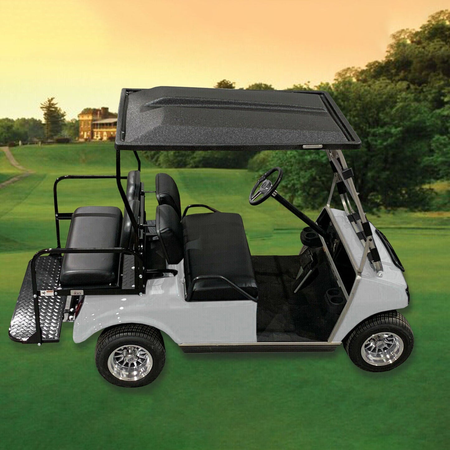 Housses de siège avant Club Car en cuir PU pour voiturette de golf DS d'avant 2000 (kaki)