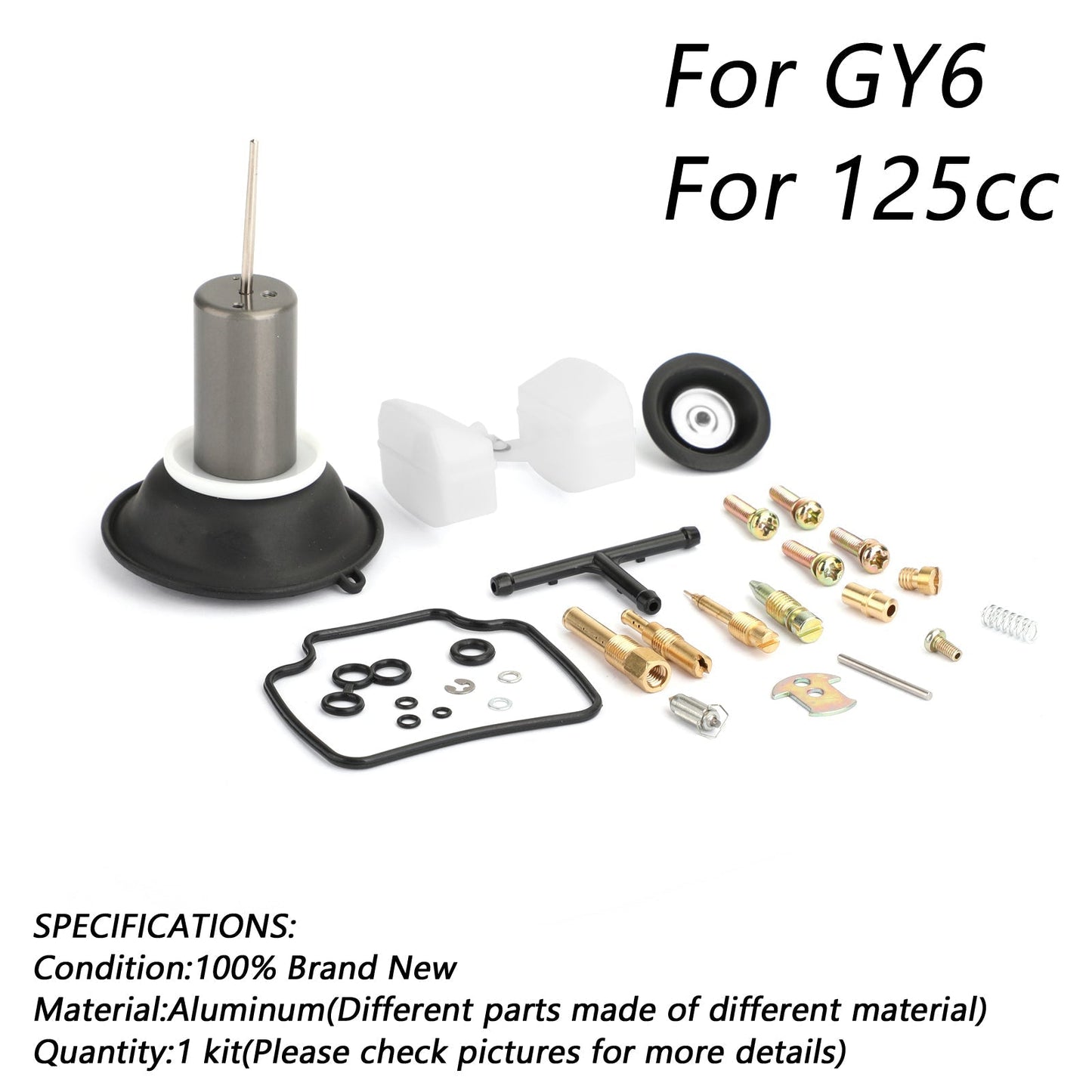 Kit de reconstrucción de carburador, émbolo, reparación de carburador, apto para Go Kart, scooter GY6, 125 cc, ATV