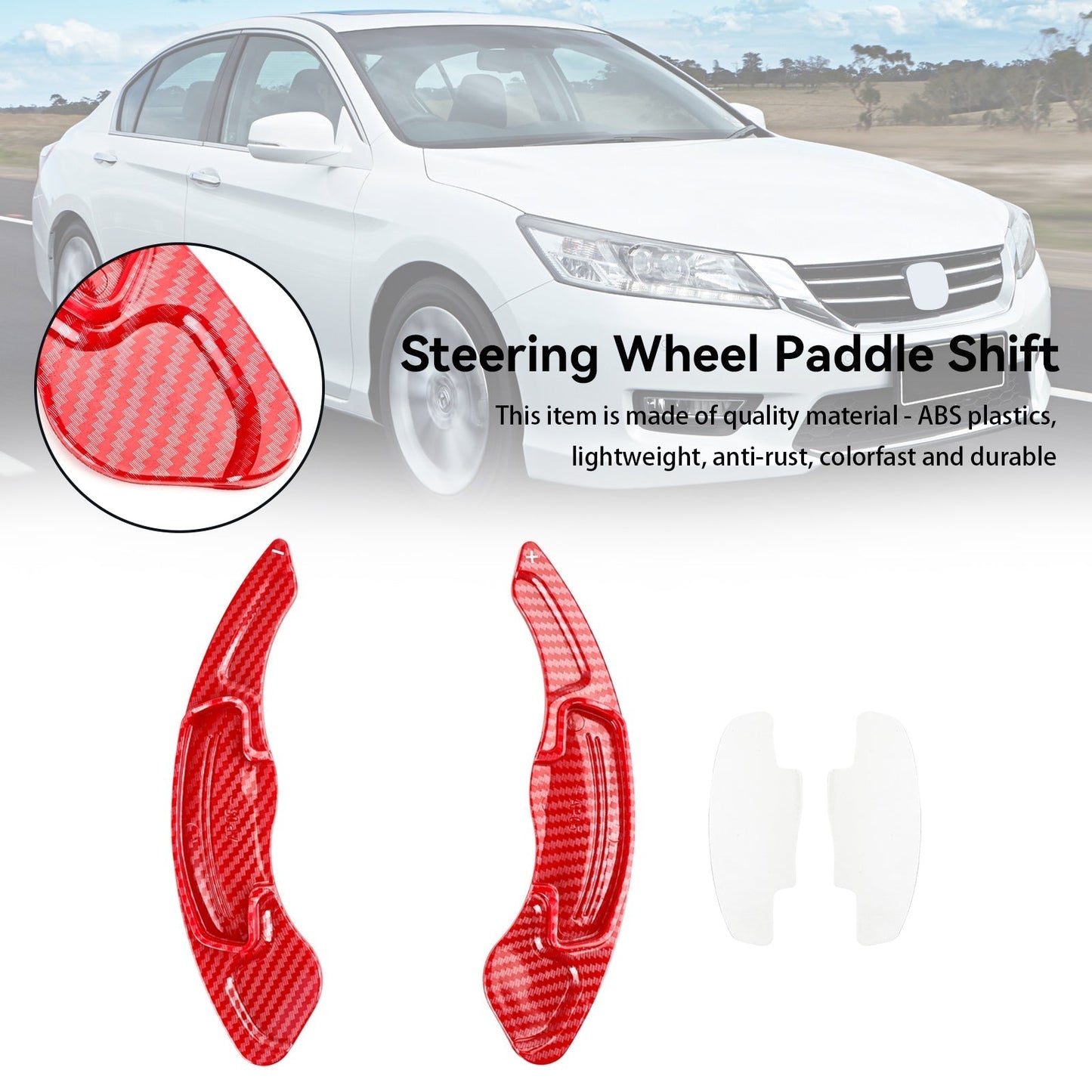 Extension de palettes de changement de vitesse au volant rouge pour Honda Accord Gen9 et Gen10 (2014 et plus)