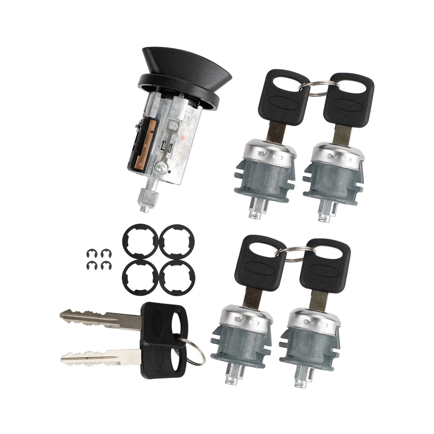1997-2020 For Ford Econoline Van 703369 707624 0344 Ignition & Four Door Lock Cylinder Tumbler Barrel 4 Keys
