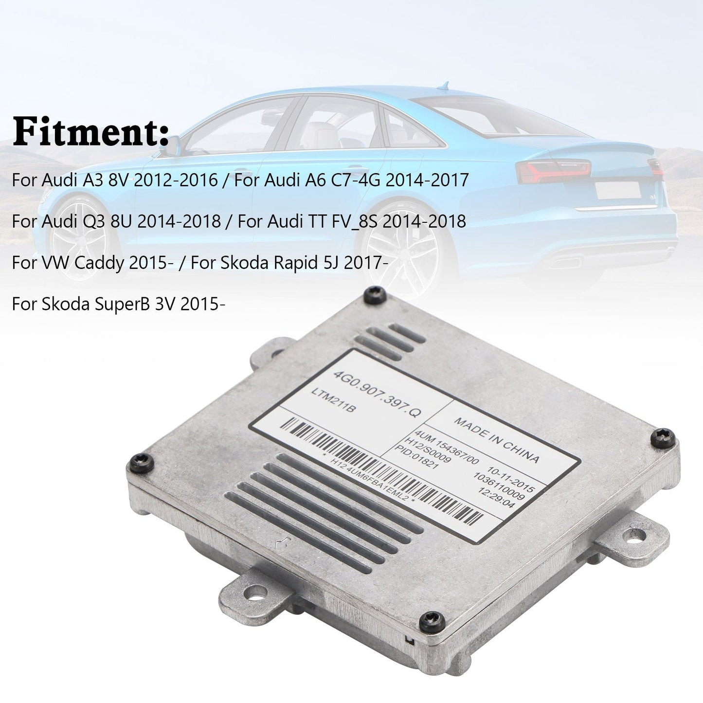 Unité de commande de ballast de phare au xénon 4G0907397Q pour Audi TT FV_8S 2014-2018