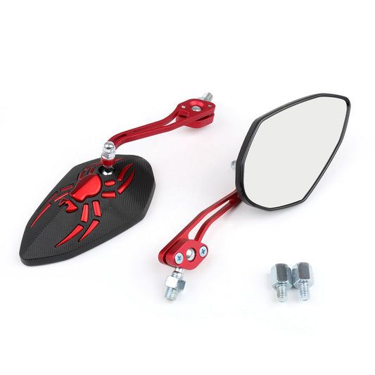 Universal 8mm 10mm Motorcycle Moto Spider Adjusted Rear View Side Mirrors Red