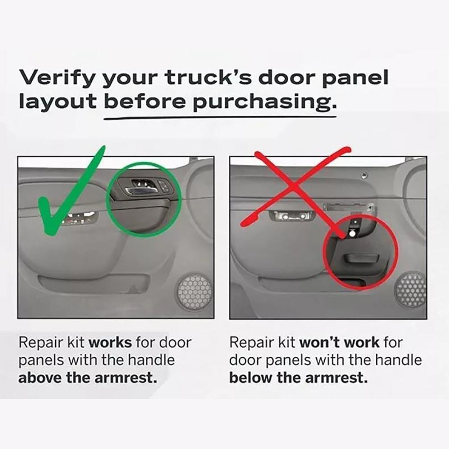 2010-2014 GMC Yukon XL 1500 Sierra 2500 3500 Front Left Door Armrest Repair Kit Tan 27 inch 80995 20954880