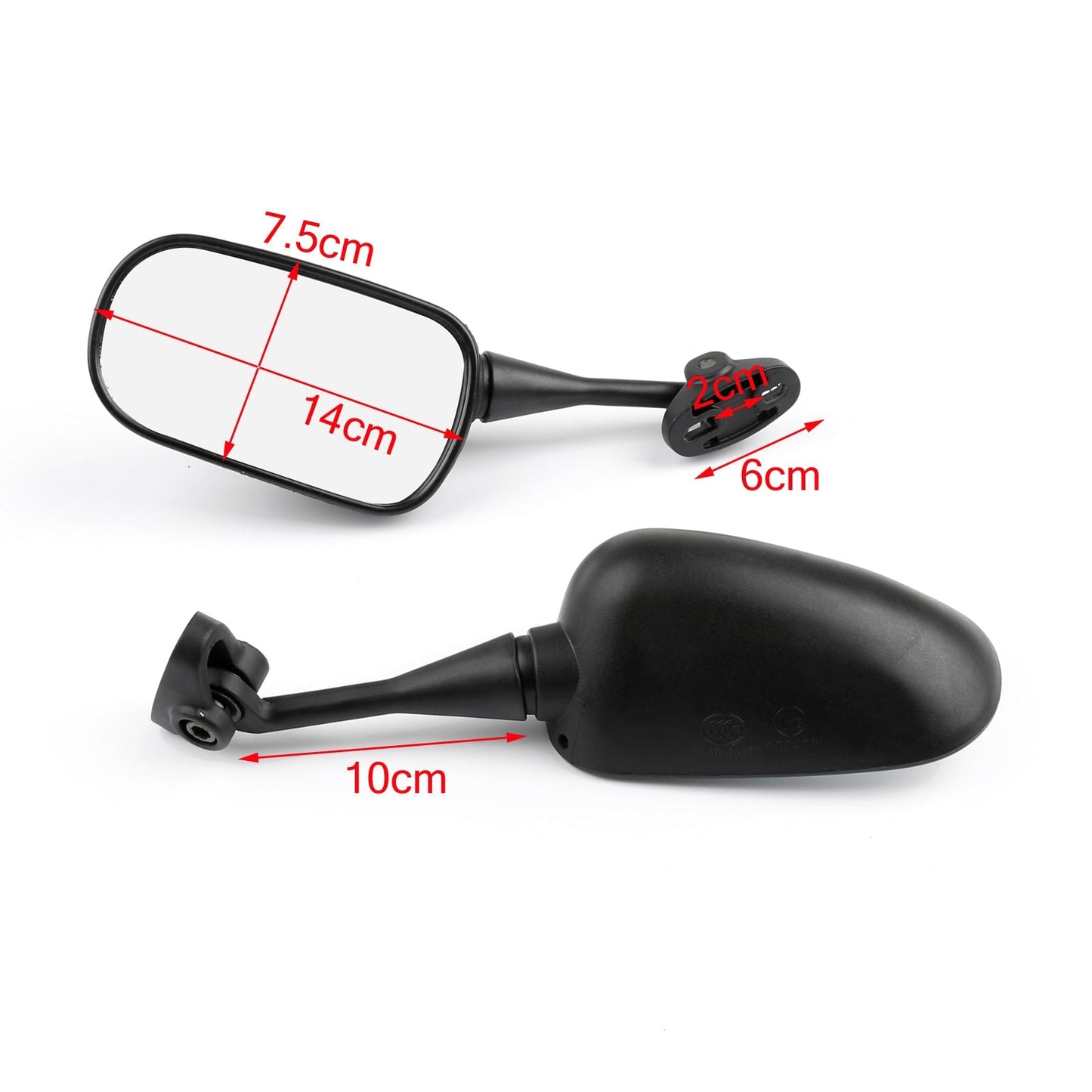Paire de rétroviseurs pour moto Honda VTR1000 98-06 CBR600 CBR600F4i 01-07