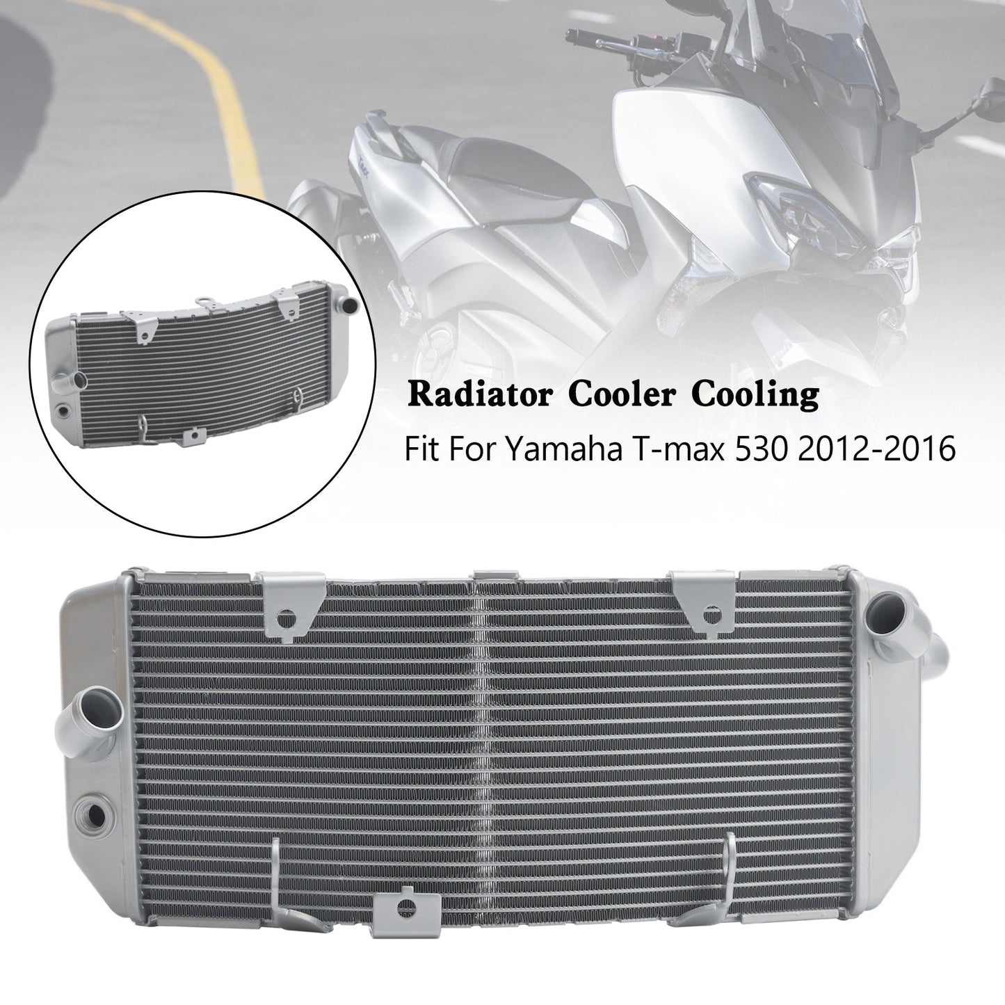 Radiateur de refroidissement en aluminium argenté pour Yamaha TMAX530 T-max 530 12-16