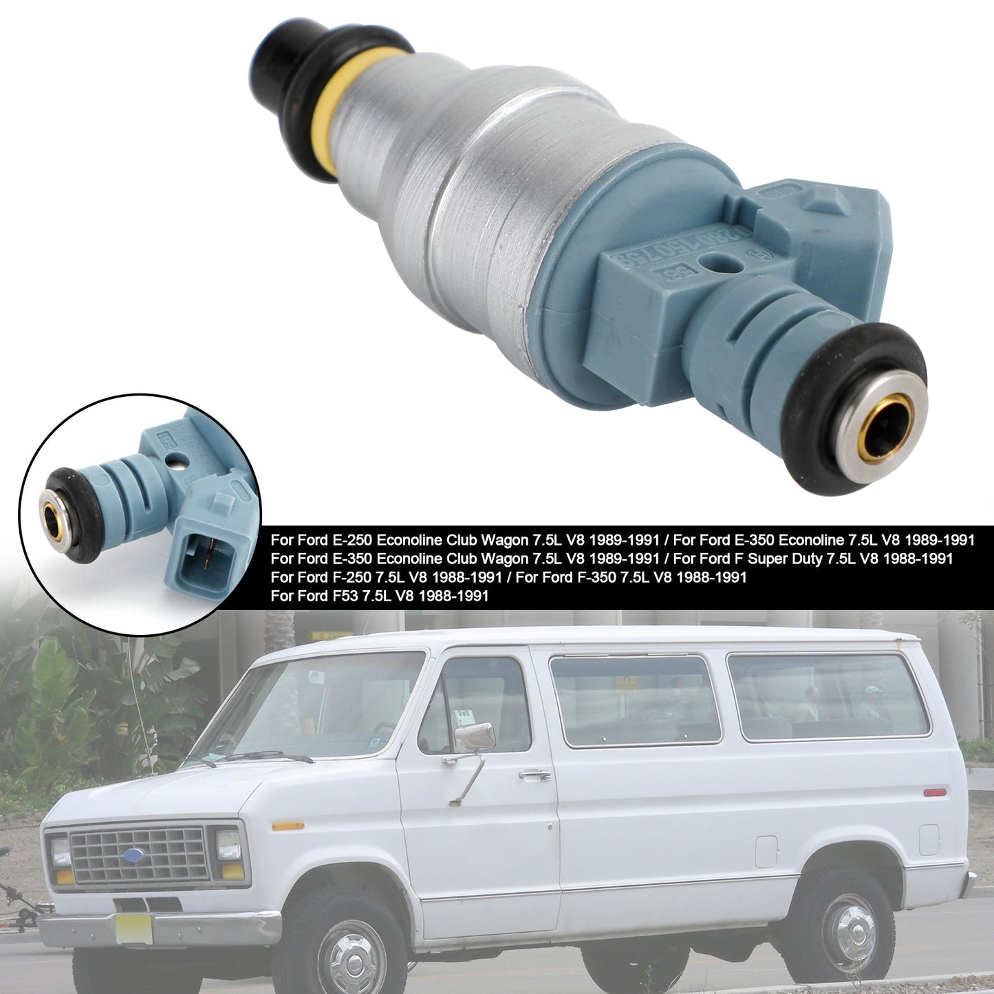 Injecteur de carburant 1 pièce Ford F-250 F-350 F53 7,5 L V8 1988-1991 0280150759 822-11120