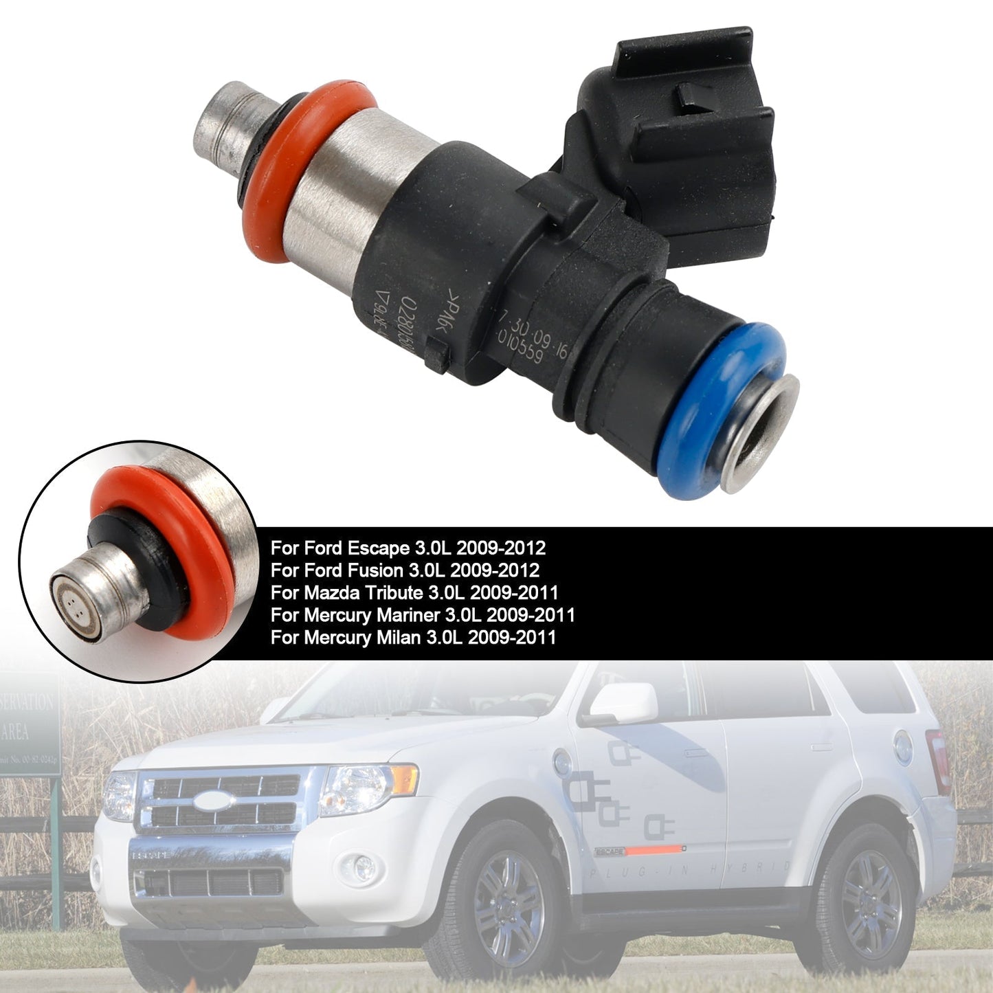 Mercury Mariner Milan 3.0L (2009-2011), 1 inyector de combustible 0280158189 9L8Z9F593A 82211217