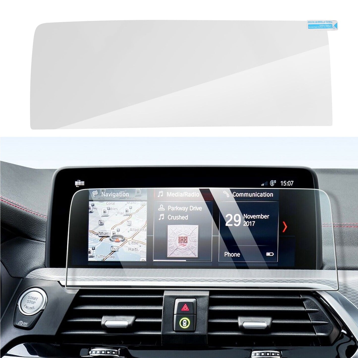 Car Navigation Screen Protector Tempered Glass Film Fits For 2019 BMW X3 X4