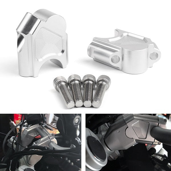 Pair Black Motorcycle Handlebar Riser Kit Moves Bar Up For For BMW F800GS 2008-2017