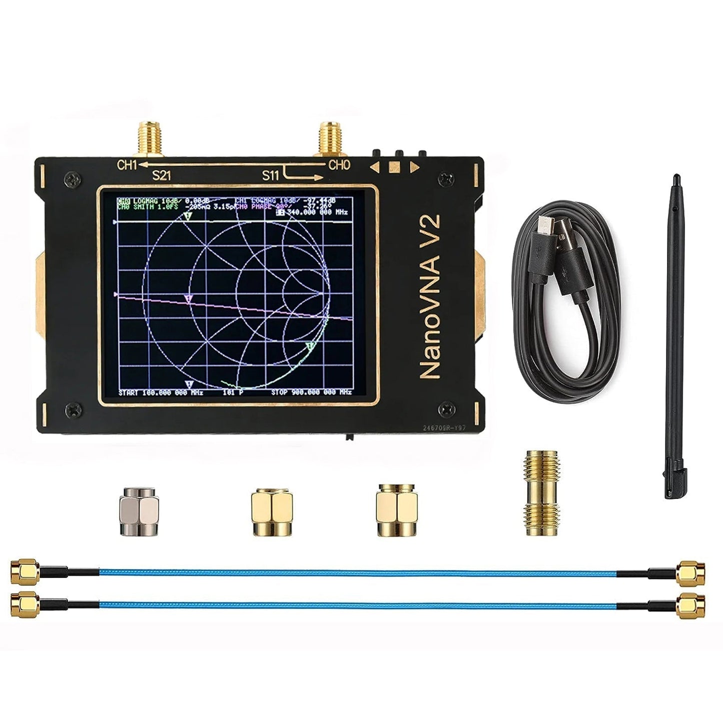 NanoVNA V2 3G 3.2" Vector Network Antenna Analyzer 50kHz-3GHz For Shortwave