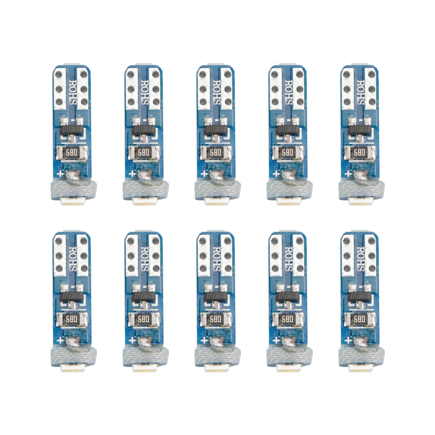 Lot de 10 ampoules LED rétrofit HELLA 2721 W Wedge T5 12 V 1 W W2X4.6D 6 000 K