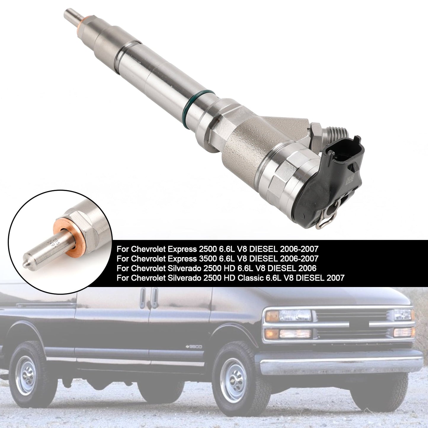 2006-2007 GMC Savana 2500/3500 6.6L V8 DIÉSEL 1 pieza Inyector de combustible 0445120042 0445120082