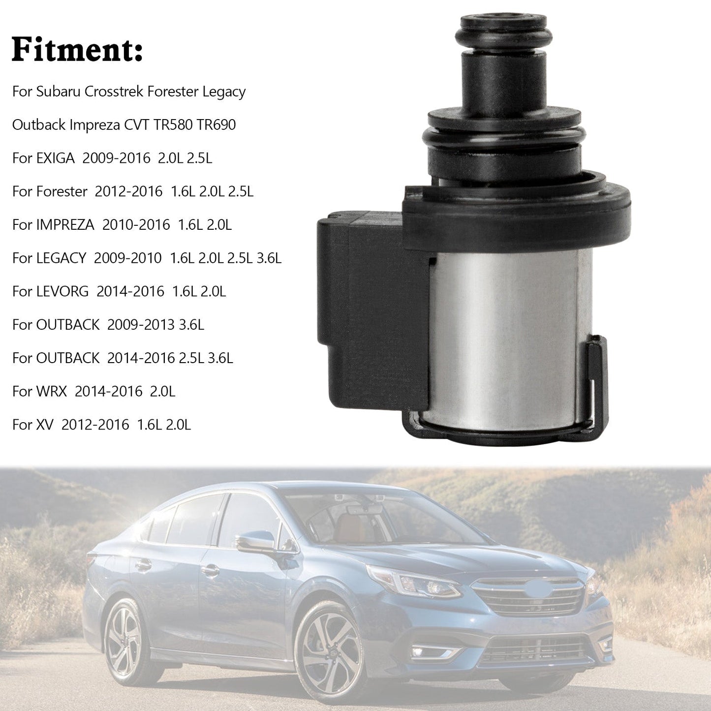 XV 2012-2016 1.6L 2.0L TR690 TR580 CVT Convertisseur de couple Changement de vitesse AWD Solénoïdes Contrôle de pression 31825AA050 31825AA051 Générique