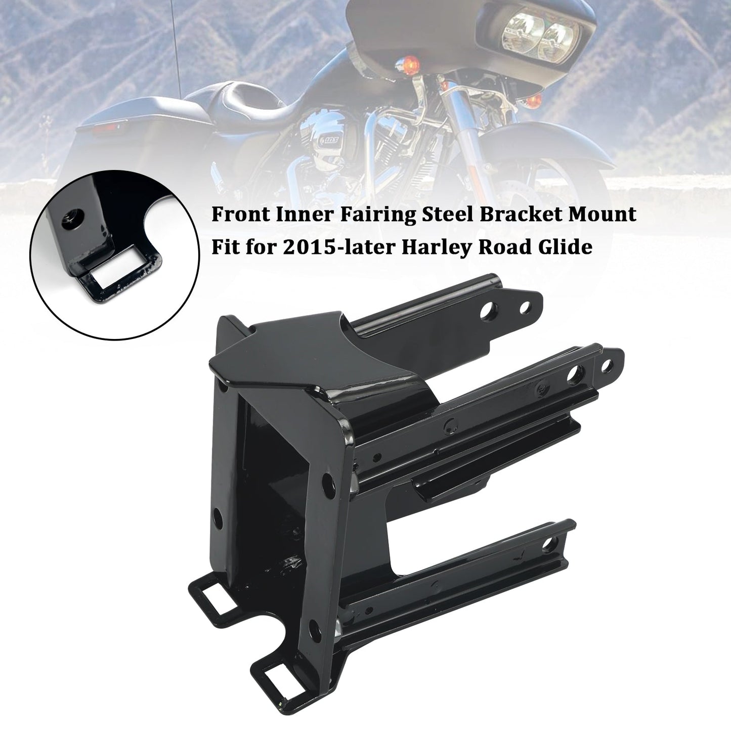Support de fixation en acier pour carénage intérieur avant Harley Touring Road Glide 15-24