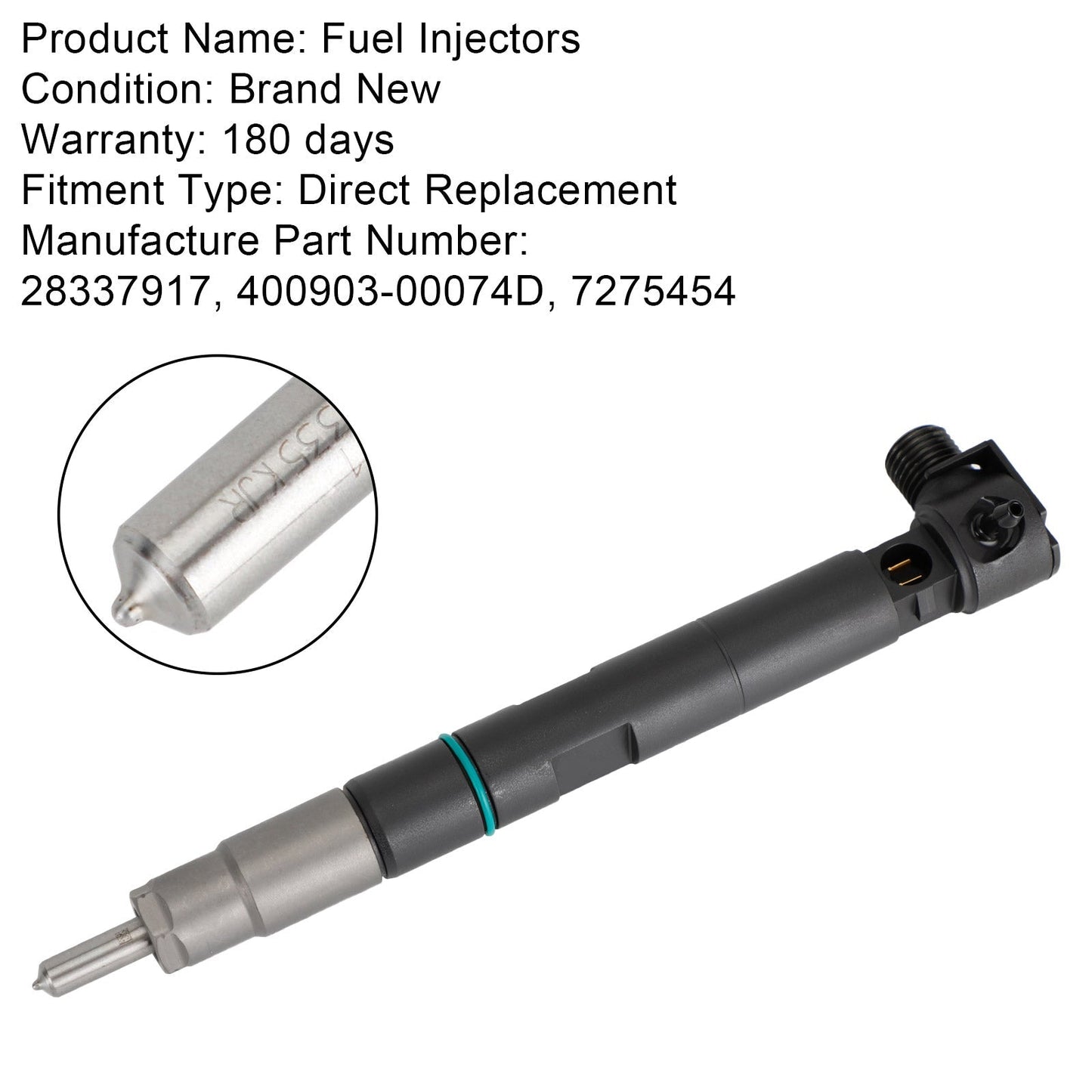 28337917 400903-00074D 7275454 4 inyectores de combustible compatibles con Bobcat y Doosan D24 D18 Motor FedEx Express