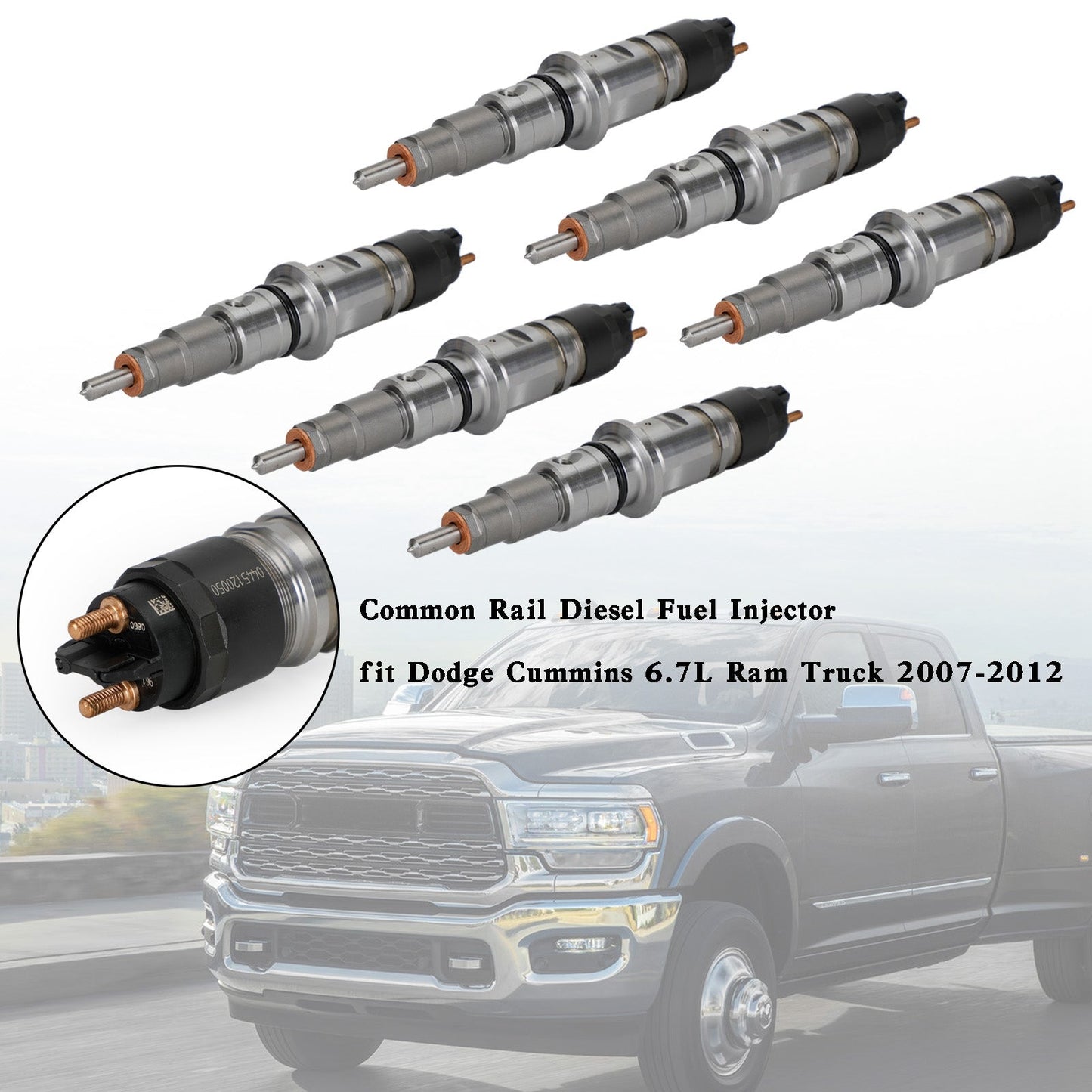 2007-2012 Dodge Ram truck 6.7L 0445120050 13500881-104 Common Rail Diesel Fuel Injector 4940096X 4981076 5253220 R80270767AA