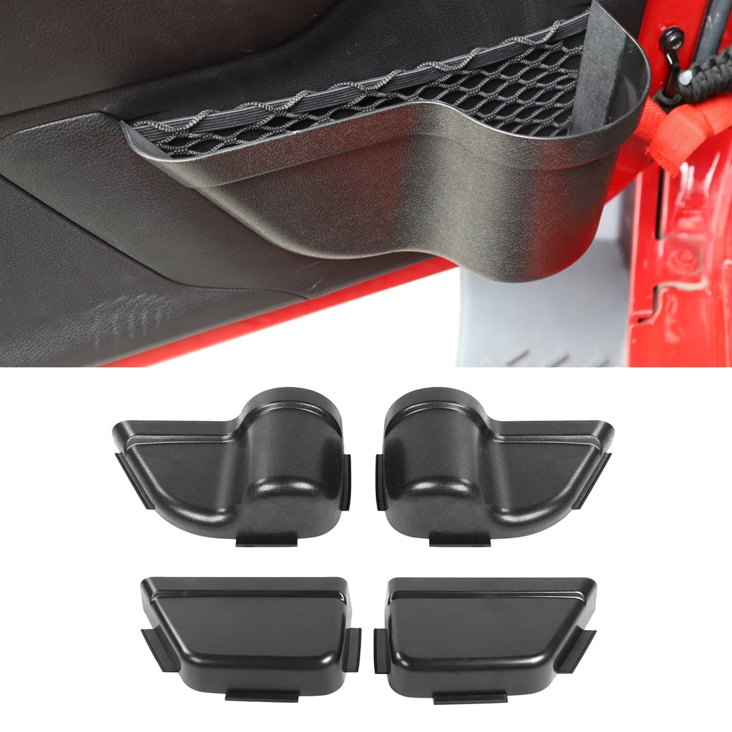 Boîte de rangement avec filet pour portières avant et arrière du Wrangler JK 2011-2017