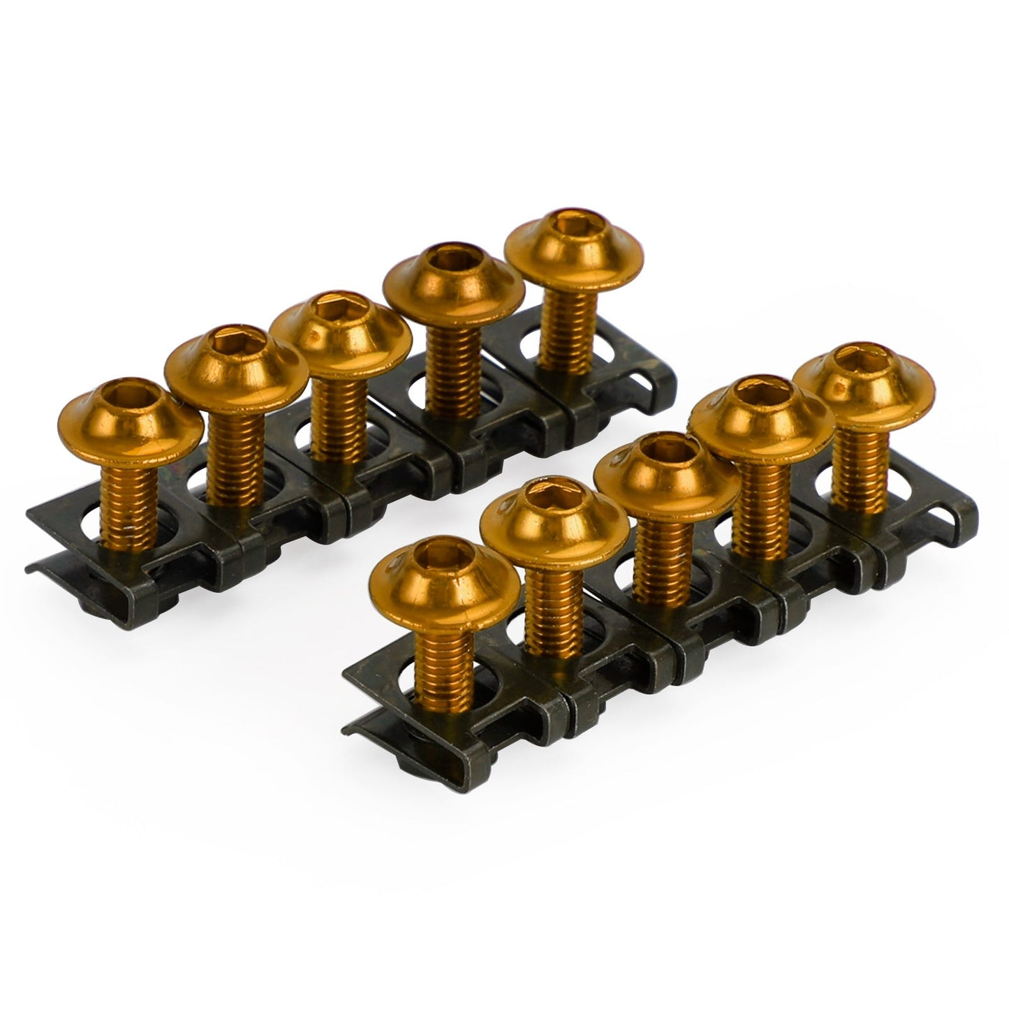 10 boulons en aluminium M6 x 20 mm pour pare-brise de moto et clips à ressort en C pour Honda