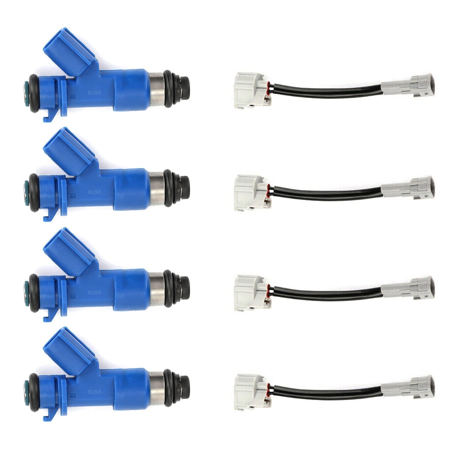 4PCS Fuel Injectors EWLKJ00429 16450RWCA01 Fit Honda Civic Fit Acura RSX W/Adapters 410CC