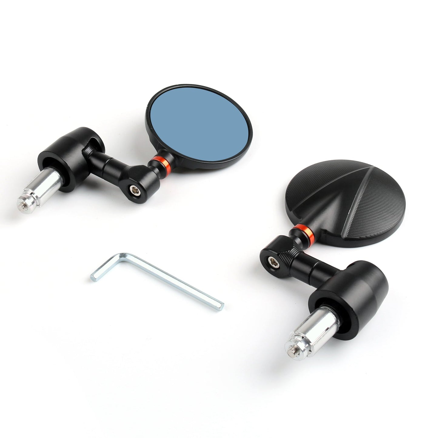 Rétroviseurs latéraux ronds pour moto, embouts de guidon universels, 7/8", noir