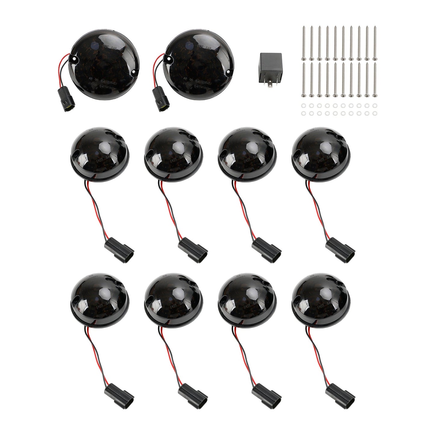 Kit de 10 feux arrière antibrouillard à LED fumés pour Land Rover Defender 1990-2016