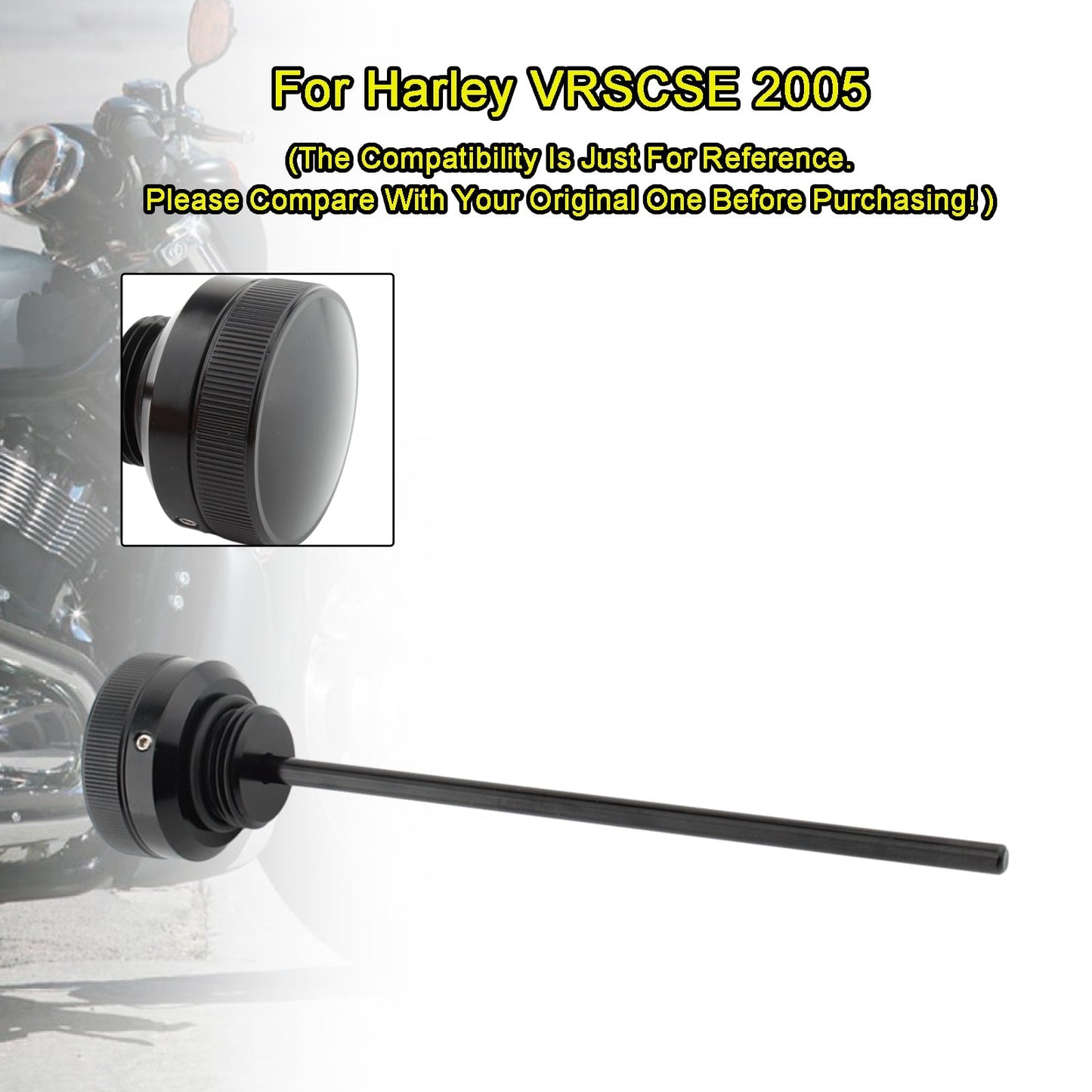 Bouchon de réservoir de jauge d'huile pour Harley VRsca Vrscb Vrscd Vrscse Vrscaw