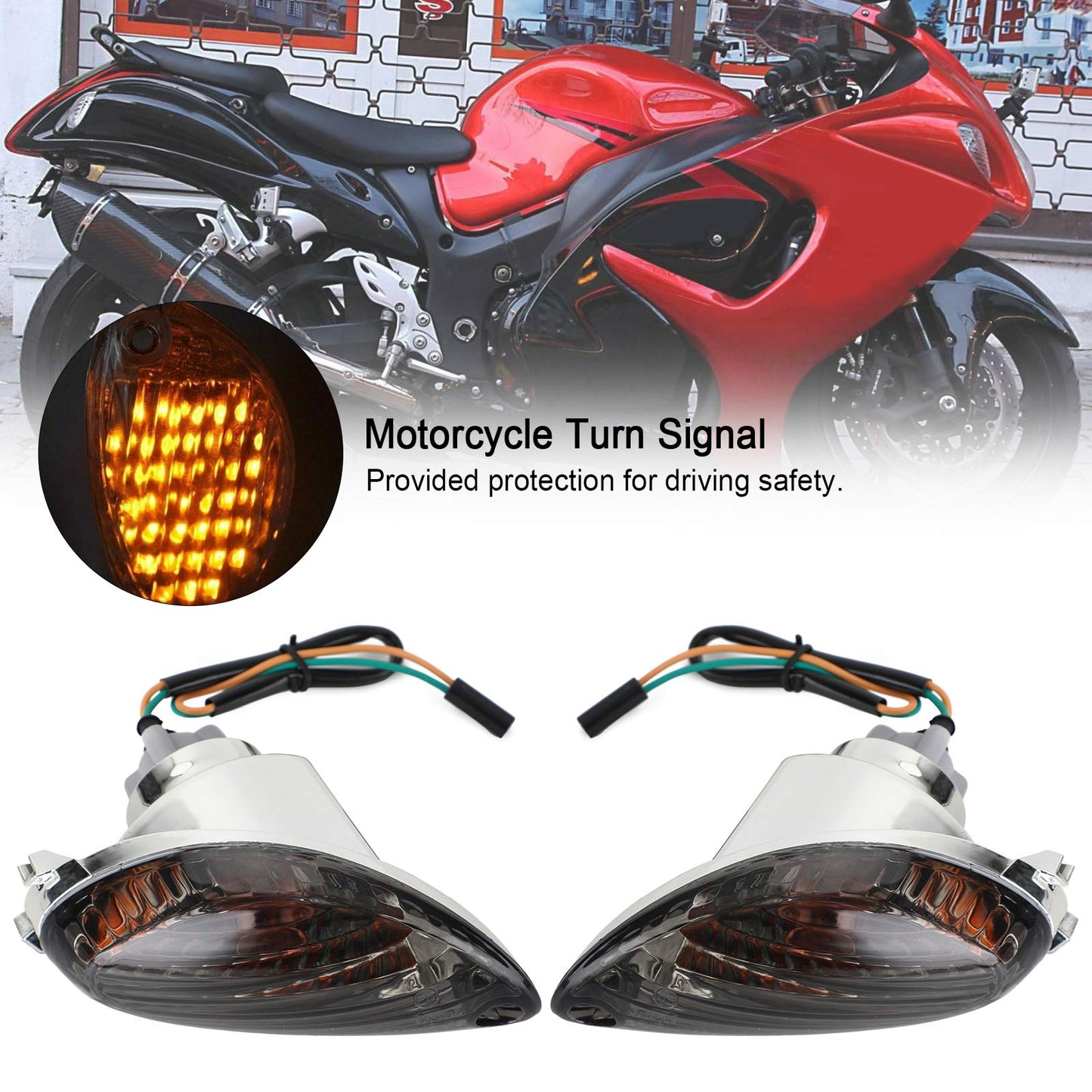 Luz de giro trasera para SUZUKI Hayabusa GSXR1300 GSX-R 1300 2008-2017 (Compatible)