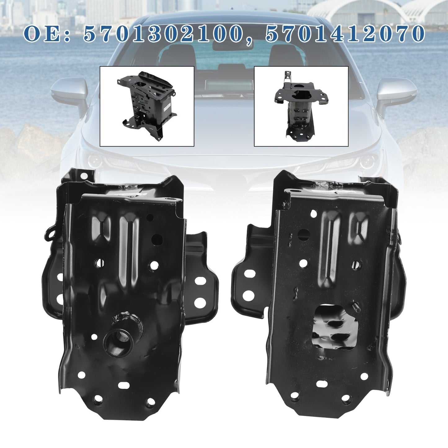 2021-2022 For Toyota Corolla (submodel: Hybrid, SE Apex, XSE Apex) Bumper Bracket Set 5701302100 5701412078