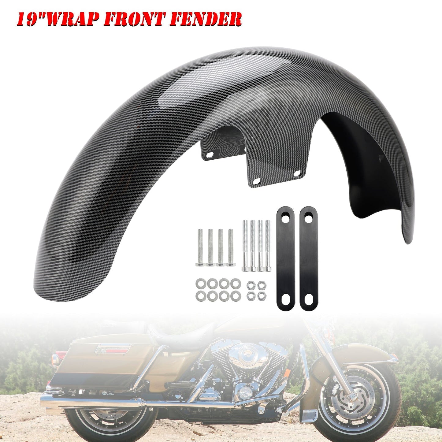 Garde-boue avant enveloppant ABS 19" Touring Electra Street Road Glide Baggers FLHT FLHR