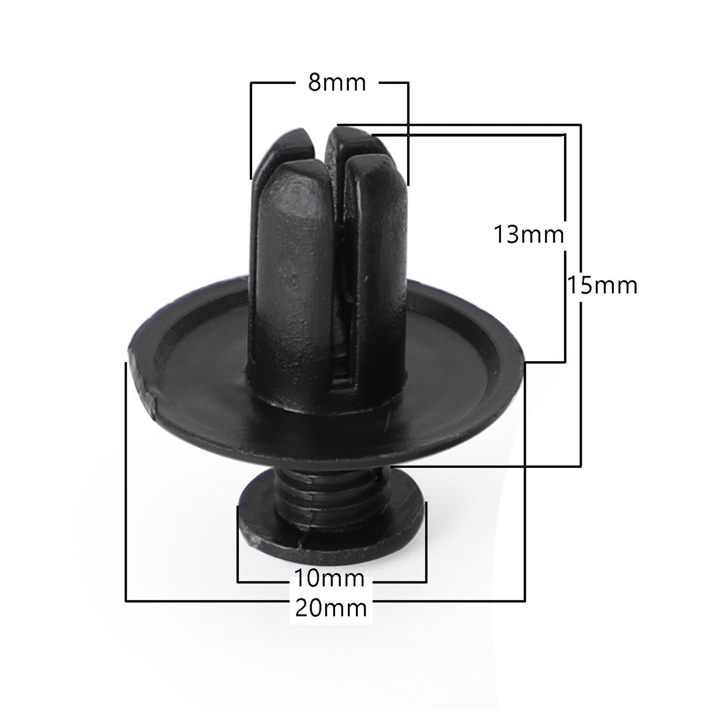 Lot de 10 rivets à vis en plastique noir pour panneau de carénage Honda, 8 mm