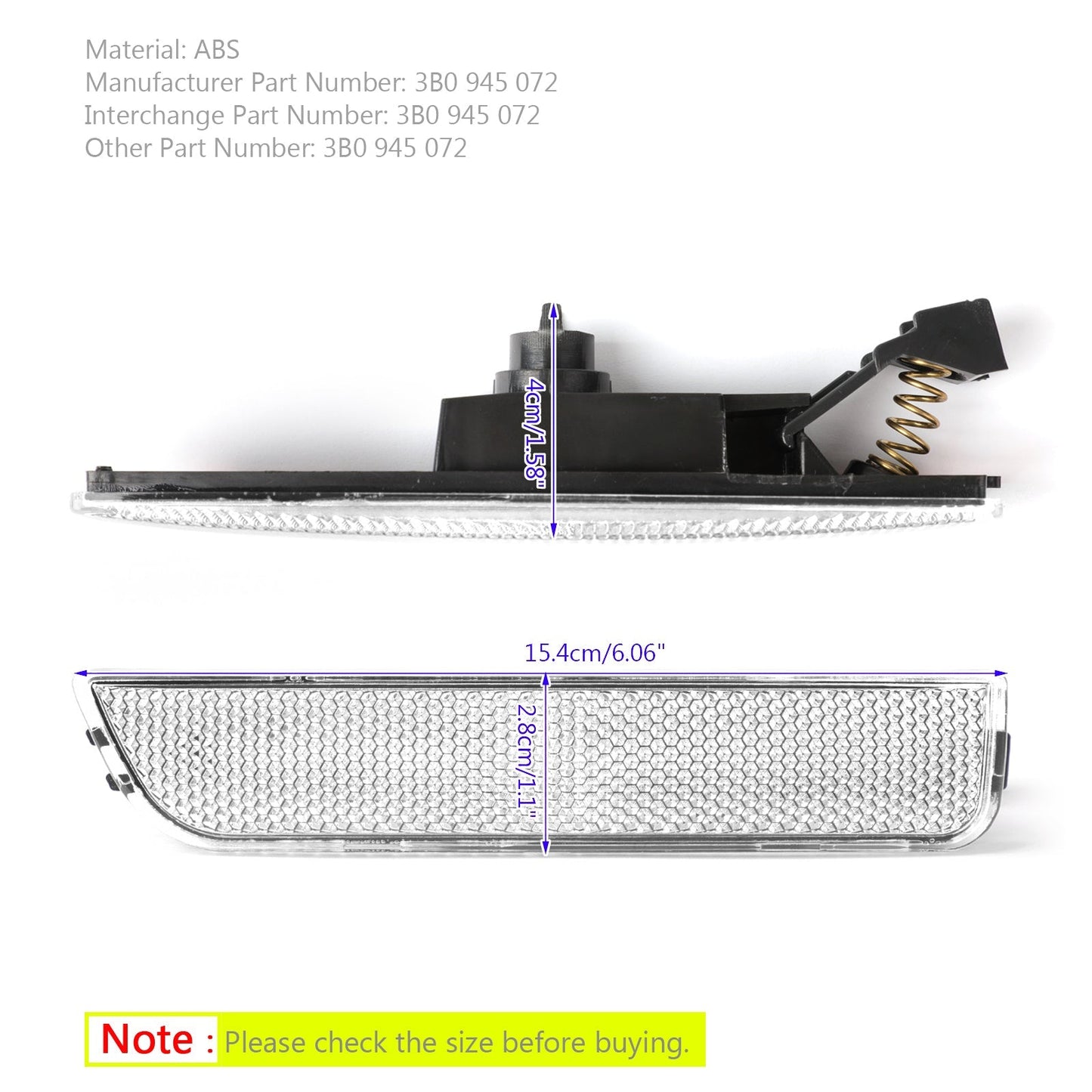 Feux de gabarit latéraux avant blancs pour VW Passat B5.5 (2001-2005)
