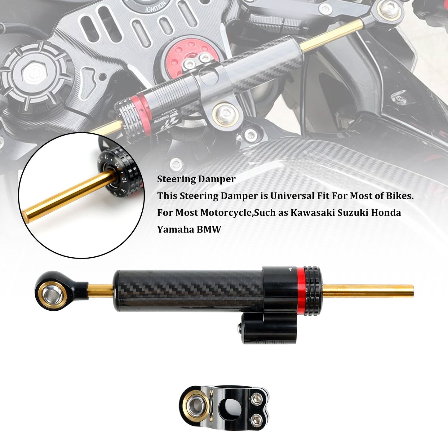 Kits de montage universels pour amortisseur de direction de moto