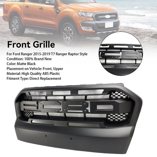 Ford Ranger 2015-2019 T7 Ranger Raptor Style Matt Black Front Bumper Grill