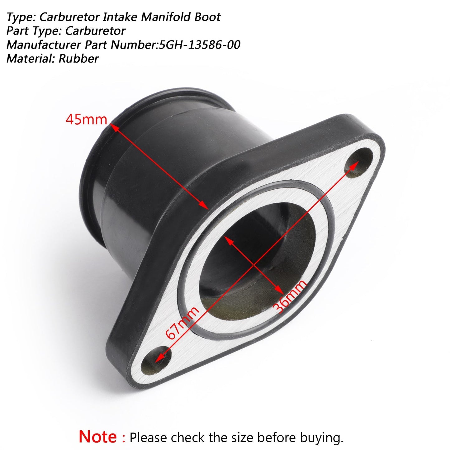 Soufflet isolant de collecteur d'admission de carburateur pour Yamaha Kodiak 400 450 #5GH-13586-00