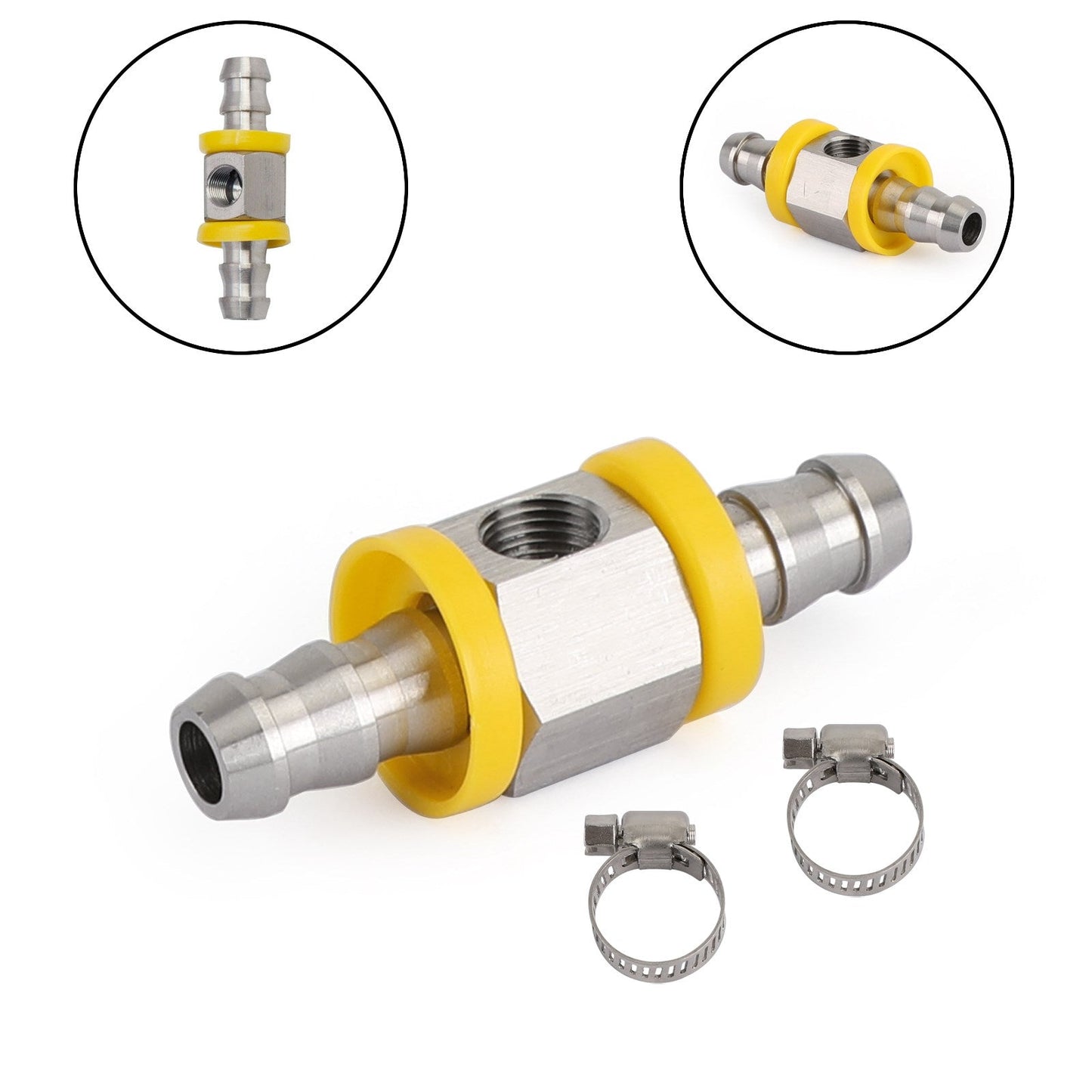 Adaptateur de raccord en T pour capteur de pression de carburant en acier inoxydable 3/8" pro