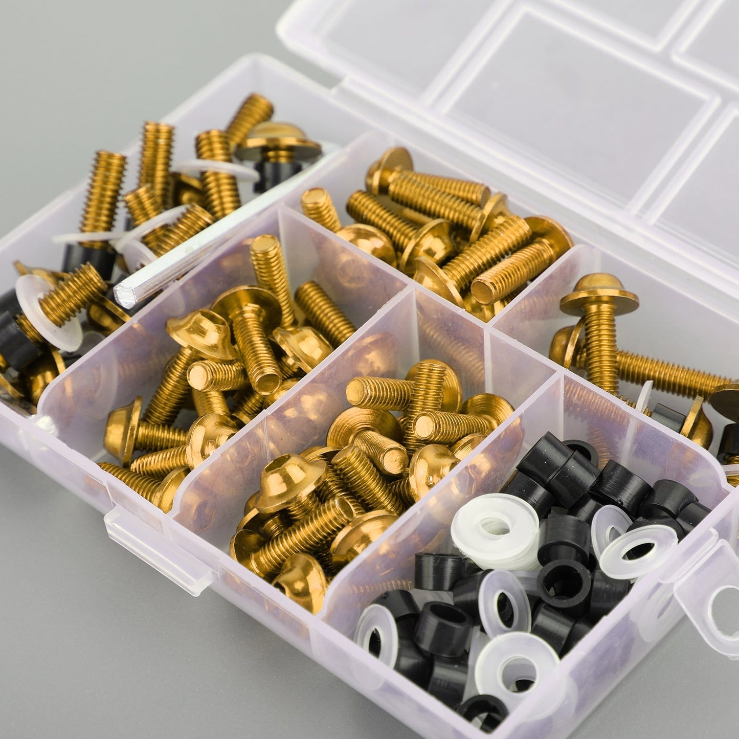 Kit de 158 boulons de carénage de pare-brise de moto de sport, clips de fixation, vis dorées