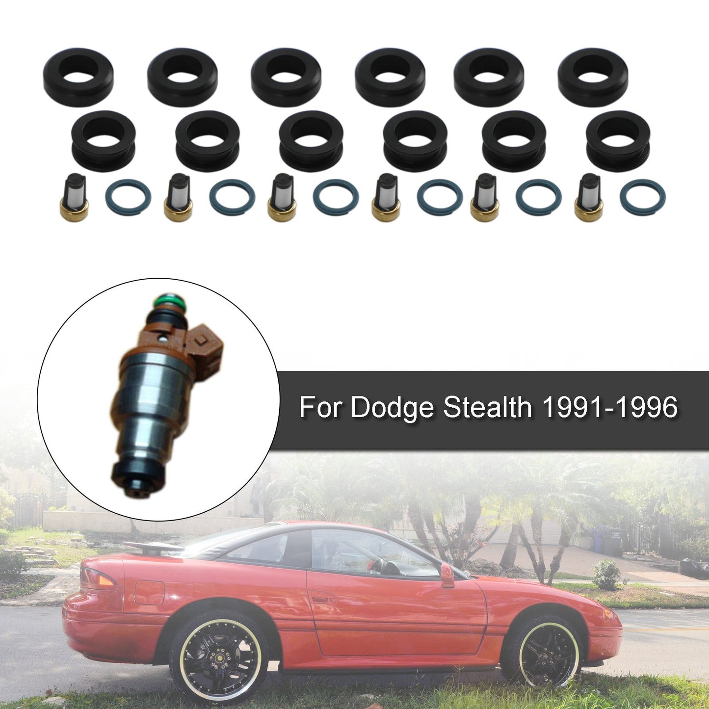 Dodge Stealth 1991-1996 6PCS Fuel Injectors Seal O-Ring Kit 18-10066 INP-014 MD164888