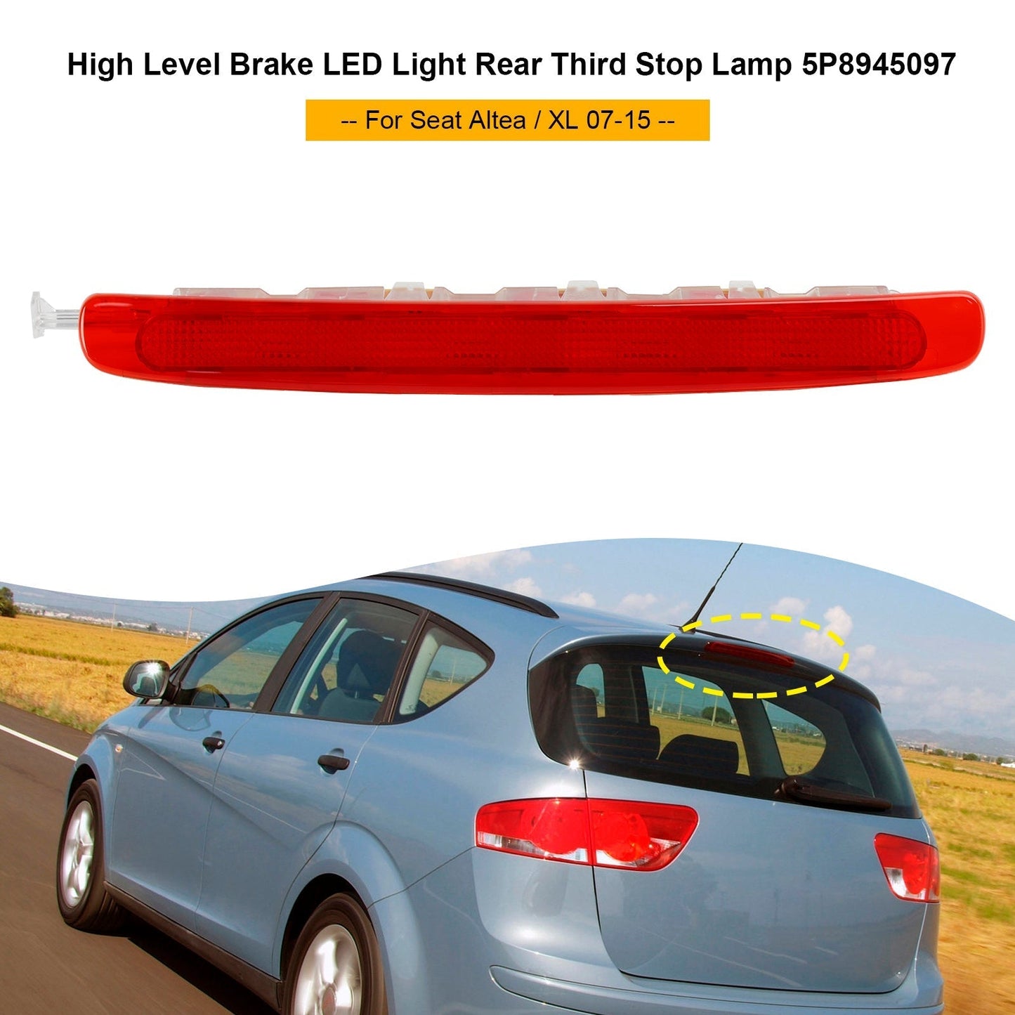 Feu stop LED de haut niveau pour Seat Altea XL-Type 5P 2006-2015, troisième feu stop 5P8945097 5P8945097A