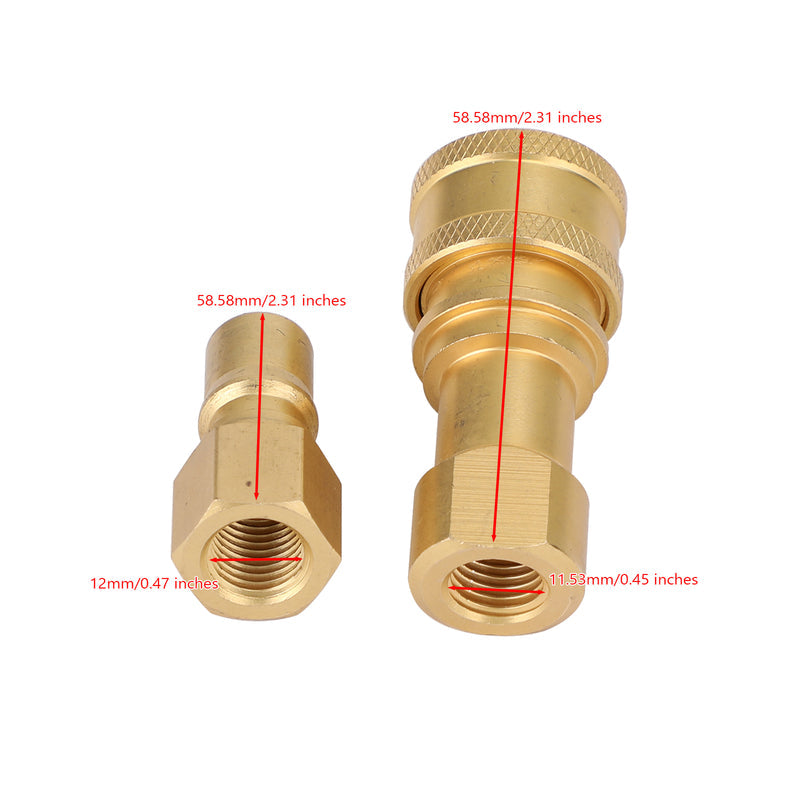 1 jeu de raccords hydrauliques à déconnexion rapide 1/4" NPT ISO 7241-B en laiton