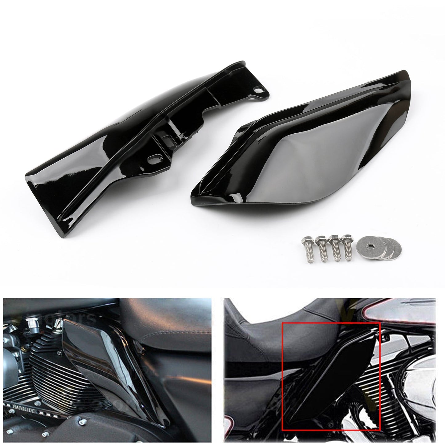 Déflecteur d'air et de chaleur noir pour cadre central, pour Harley Touring Street Glide