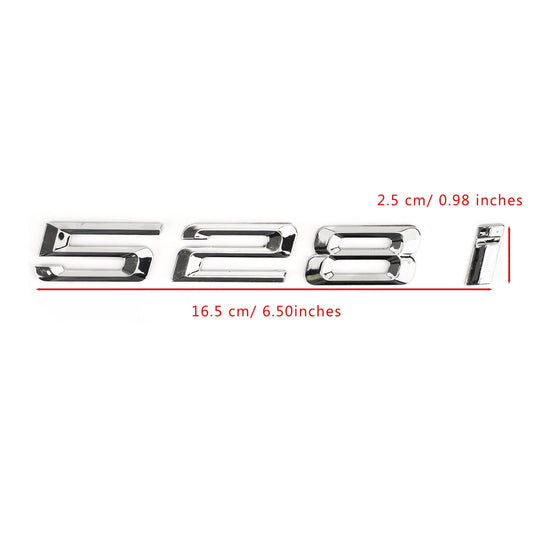 Rear Trunk Nameplate Badge Emblem Numbers Letter Decal 528 i Fit 528i Chrome